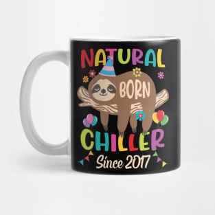 Natural Born Chiller Tee Sloth Birthday Boy Girl Tee Sloth Birthday Party Gifts, Cute Sloth Birthday Outfit Mug